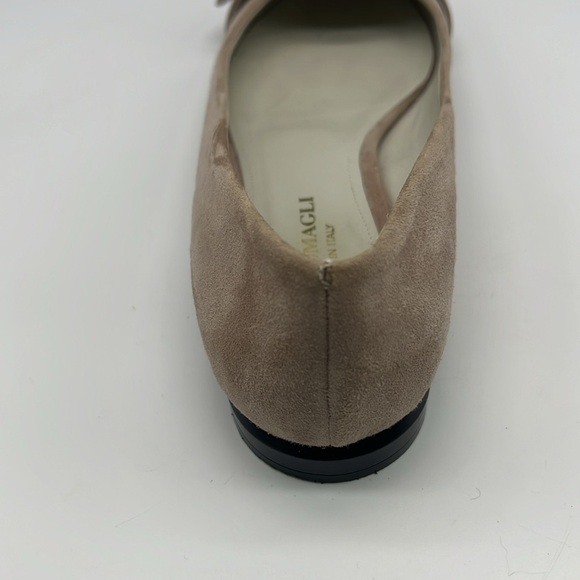 Brunomagli - Suede Light Grey Pointed Toe Buckle Made In Italy Ballet Flats 37.5 - Picture 15 of 16
